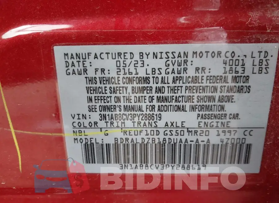 3N1AB8CV3PY288619 Photo# 9