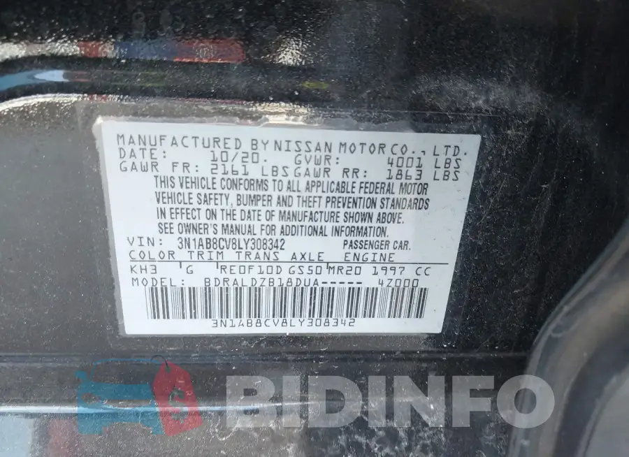 3N1AB8CV8LY308342 Photo# 9