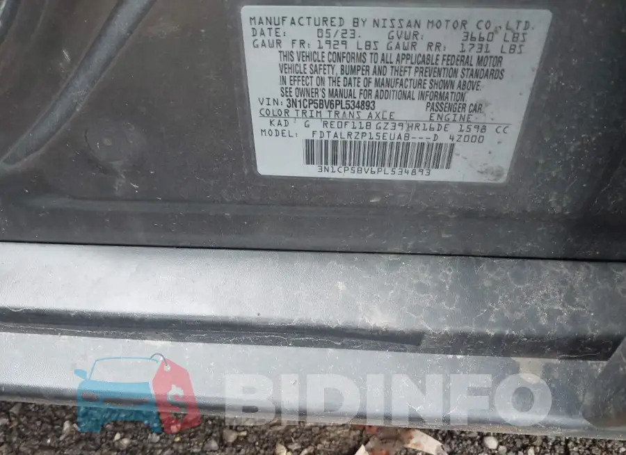 3N1CP5BV6PL534893 Photo# 9