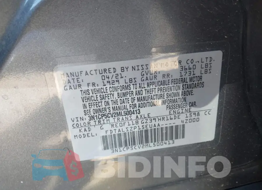 3N1CP5CV2ML500413 Photo# 9