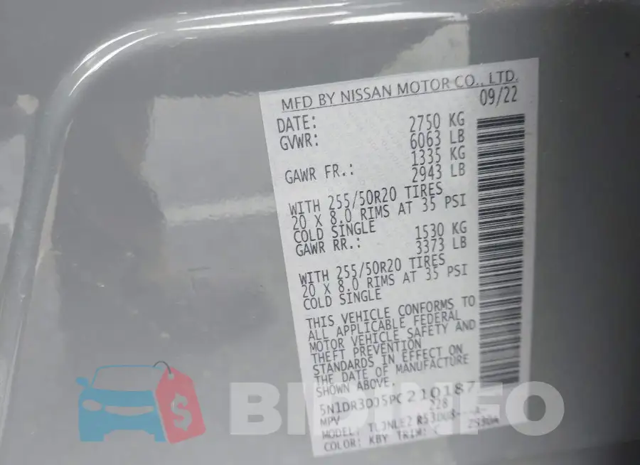 5N1DR3DJ5PC210187 Photo# 9