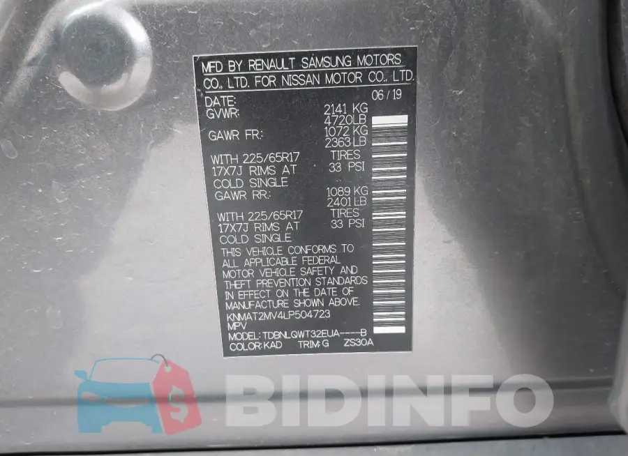 KNMAT2MV4LP504723 Photo# 9