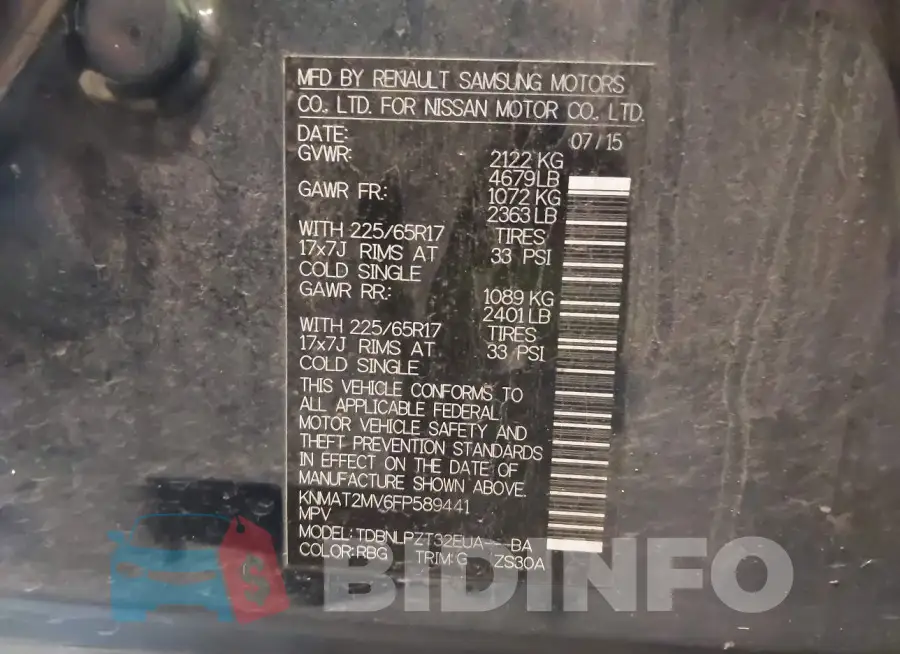 KNMAT2MV6FP589441 Photo# 9