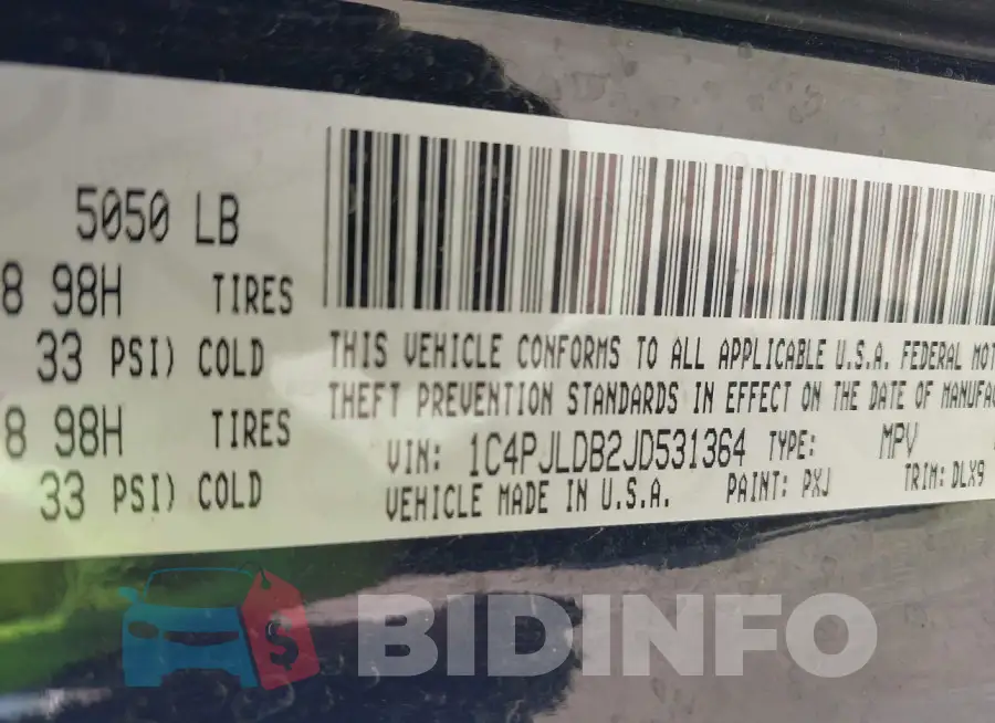 1C4PJLDB2JD531364 Photo# 9