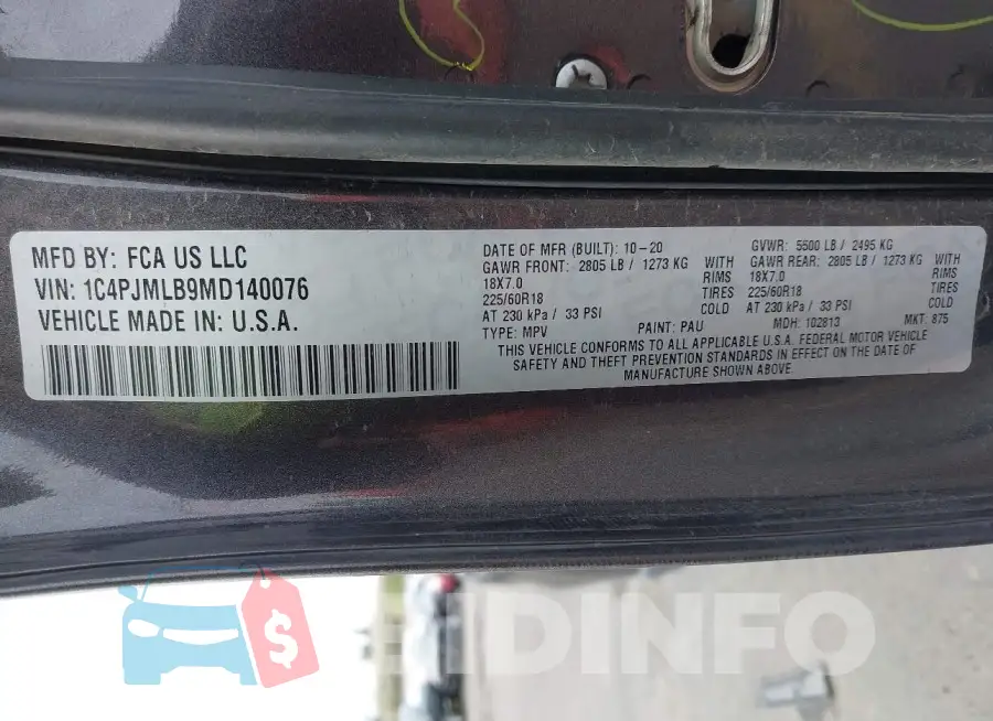 1C4PJMLB9MD140076 Photo# 9