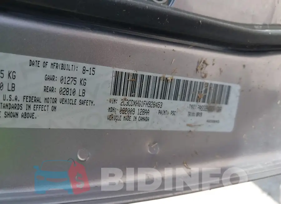 2C3CDXHG1FH928453 Photo# 9