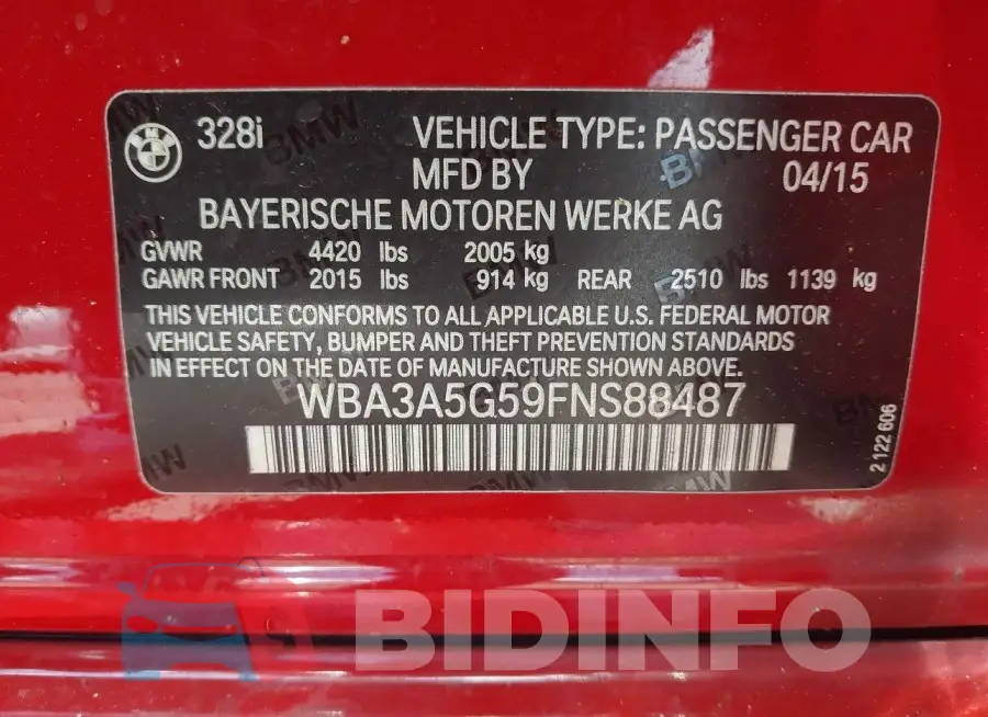 WBA3A5G59FNS88487 Photo# 9