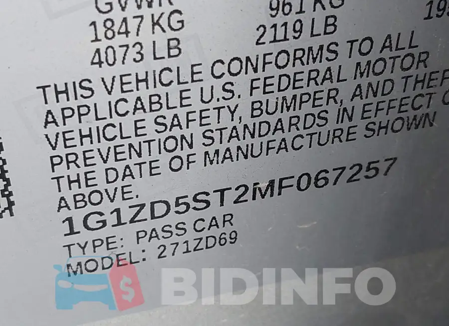 1G1ZD5ST2MF067257 Photo# 9