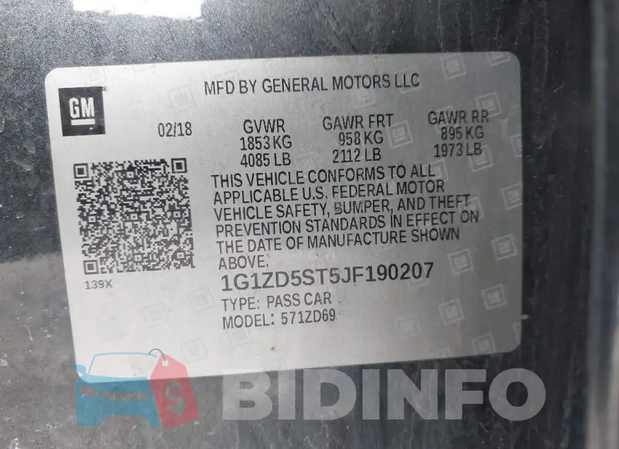 1G1ZD5ST5JF190207 Photo# 9