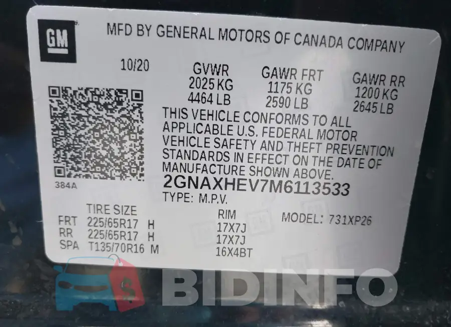 2GNAXHEV7M6113533 Photo# 9