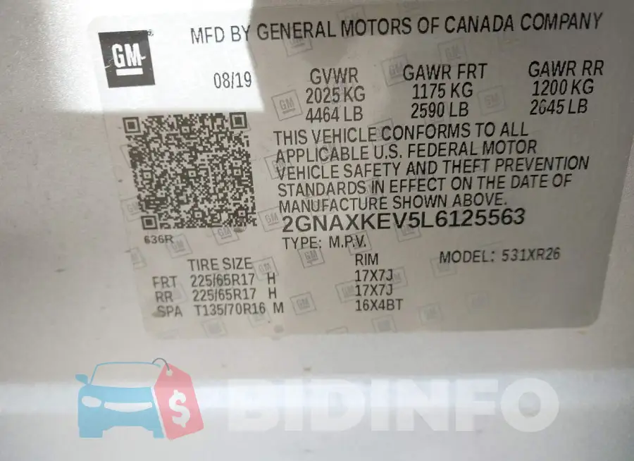 2GNAXKEV5L6125563 Photo# 9