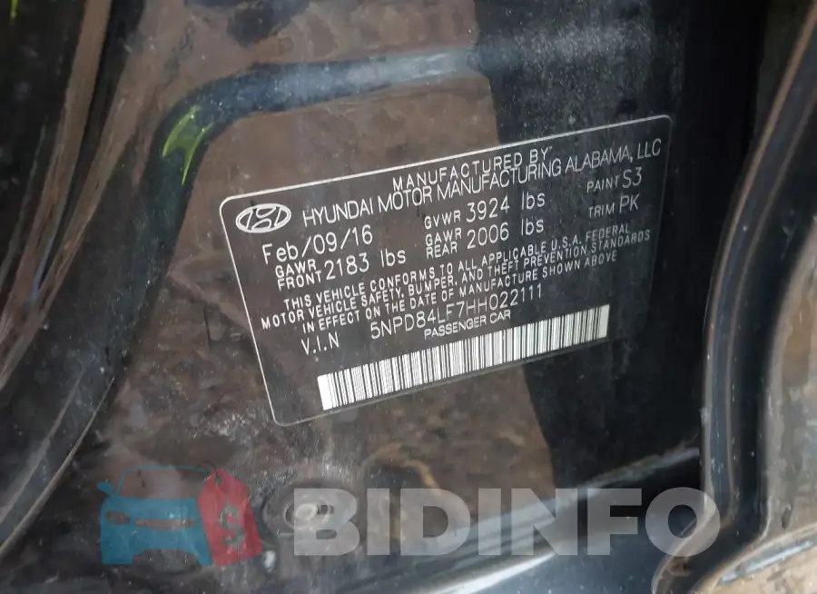 5NPD84LF7HH022111 Photo# 9