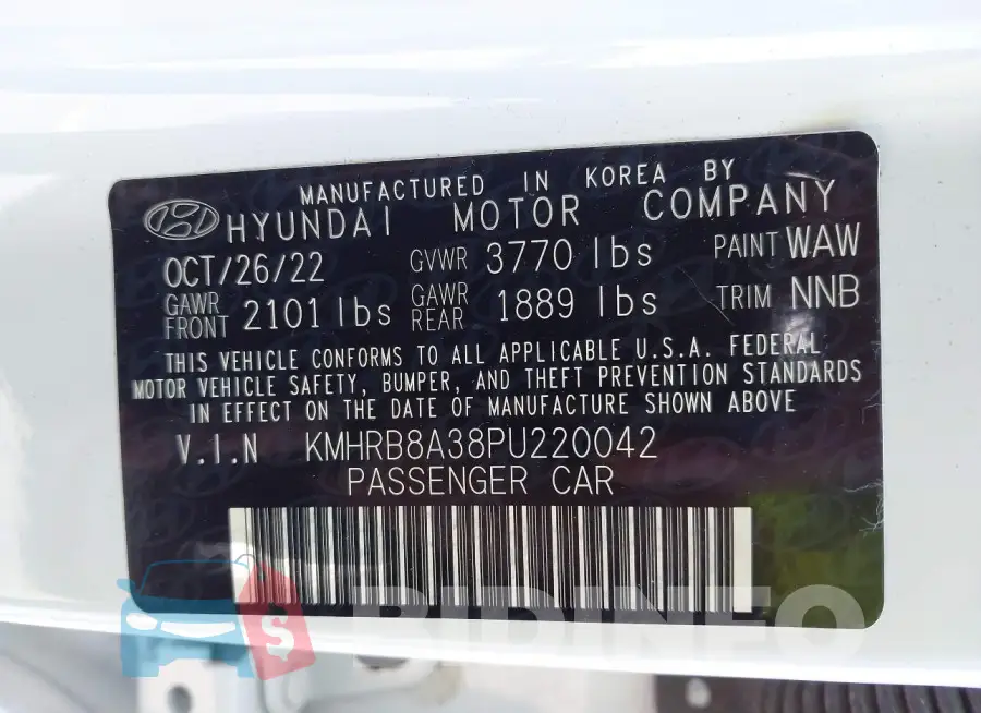 KMHRB8A38PU220042 Photo# 9