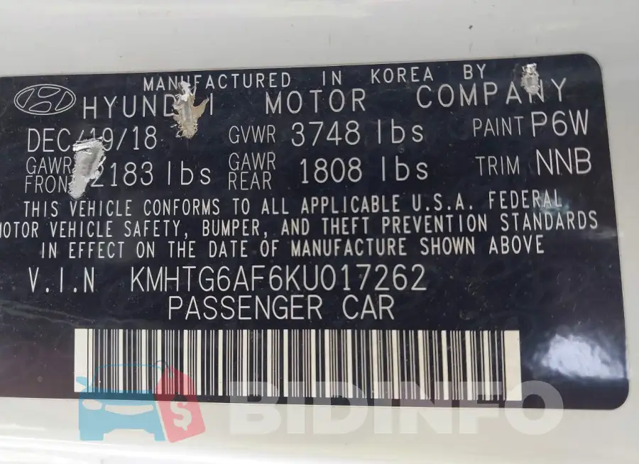 KMHTG6AF6KU017262 Photo# 9