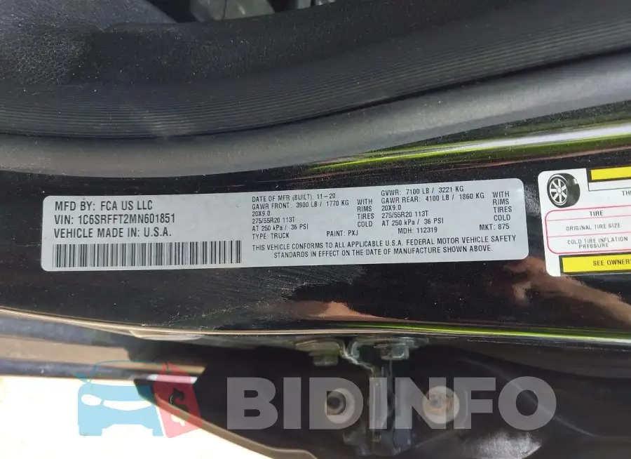 1C6SRFFT2MN601851 Photo# 9