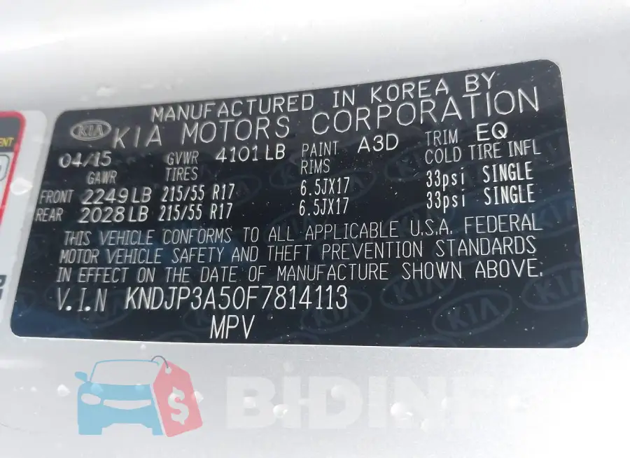 KNDJP3A50F7814113 Photo# 9