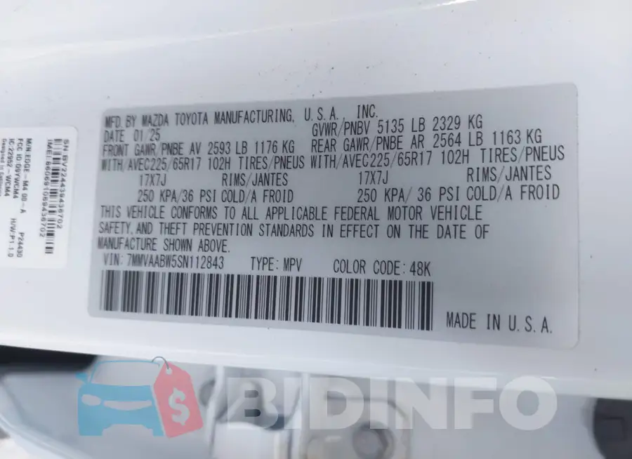 7MMVAABW5SN112843 Photo# 9