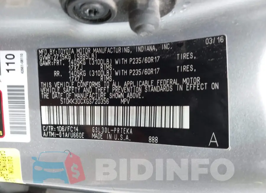 5TDKK3DCXGS720356 Photo# 9