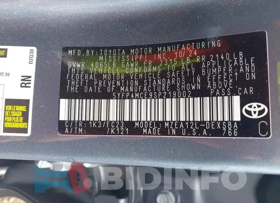 5YFP4MCE9SP219002 Photo# 9