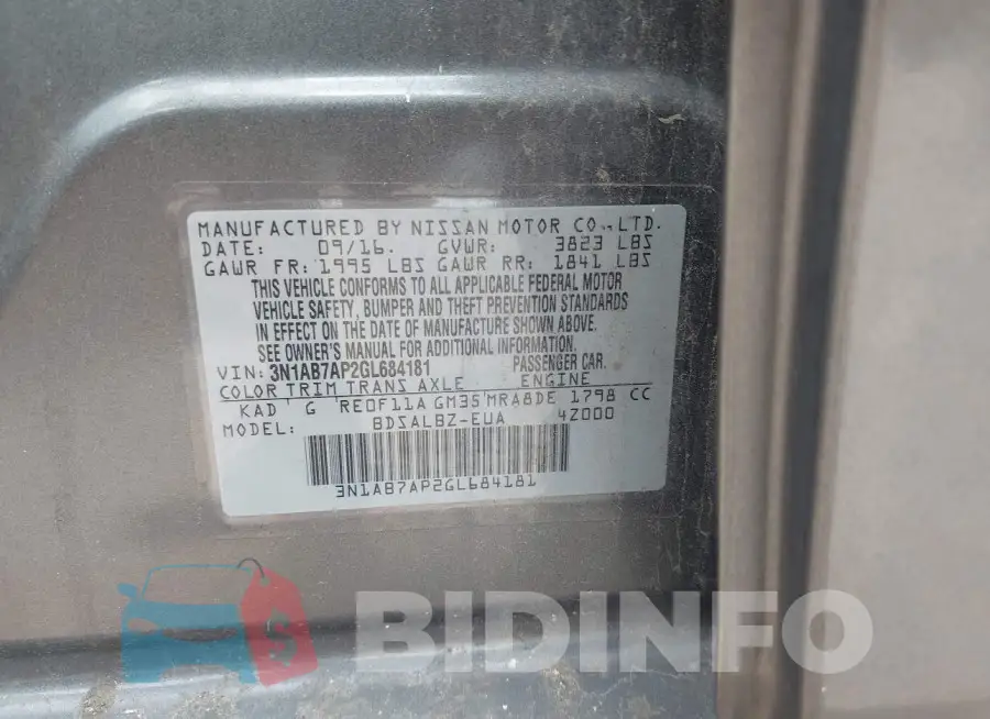 3N1AB7AP2GL684181 Photo# 9