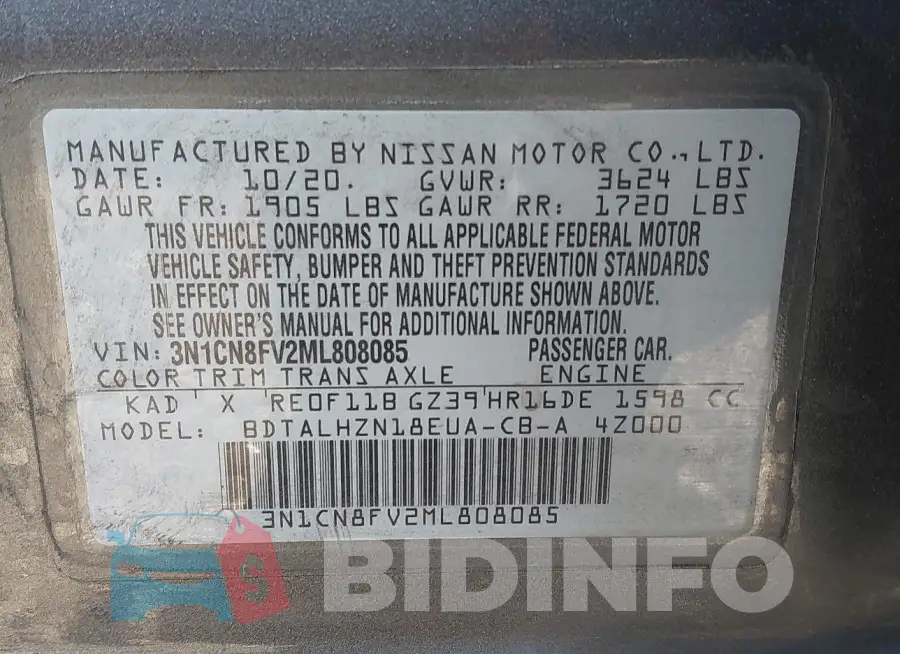3N1CN8FV2ML808085 Photo# 9