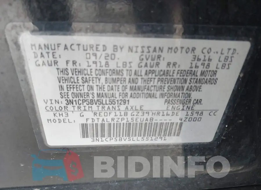 3N1CP5BV5LL551291 Photo# 9