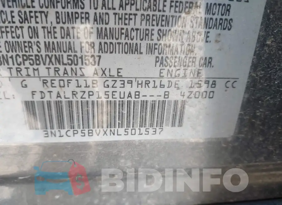 3N1CP5BVXNL501537 Photo# 9