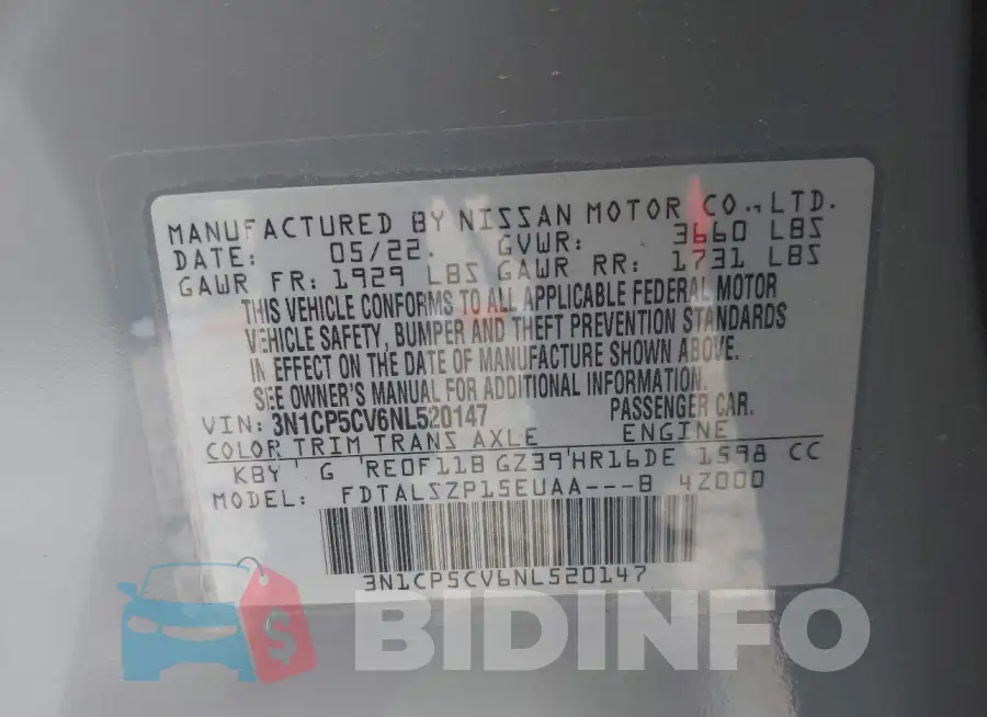 3N1CP5CV6NL520147 Photo# 9