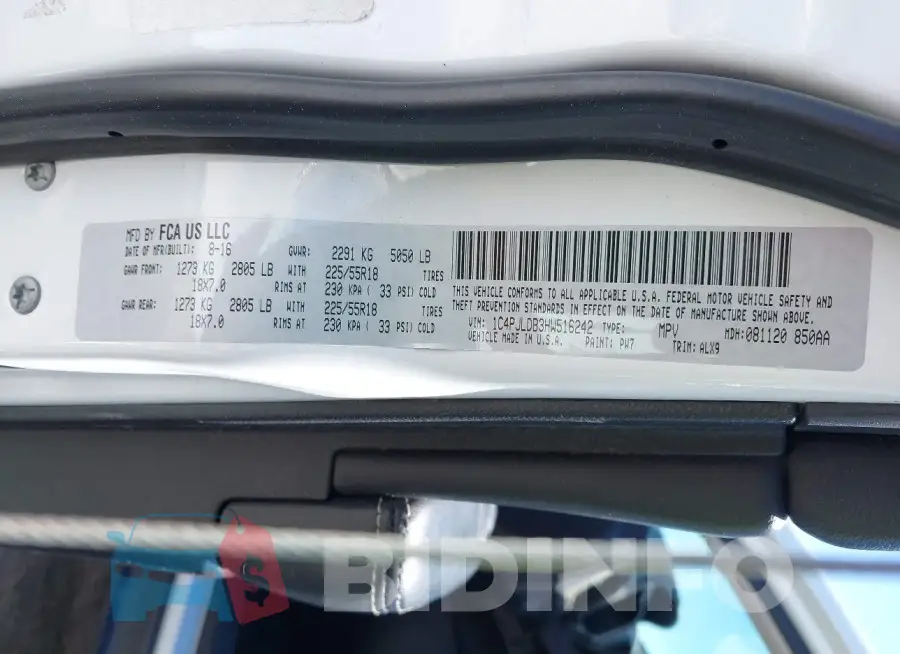 1C4PJLDB3HW516242 Photo# 9