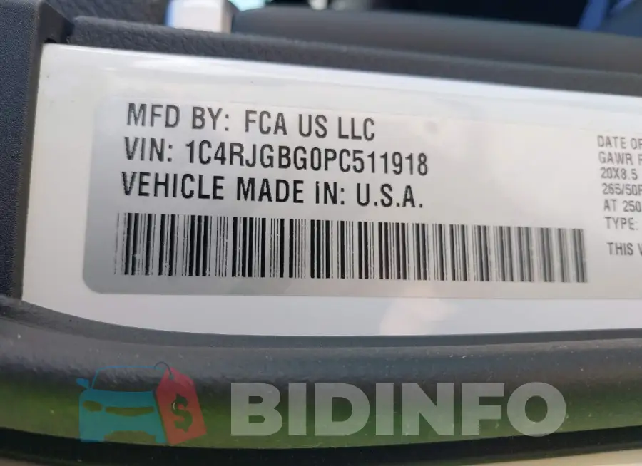 1C4RJGBG0PC511918 Photo# 9