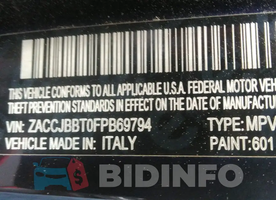ZACCJBBT0FPB69794 Photo# 9