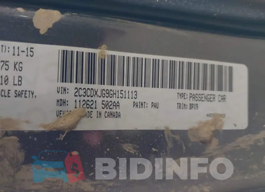 2C3CDXJG9GH151113 Photo# 9