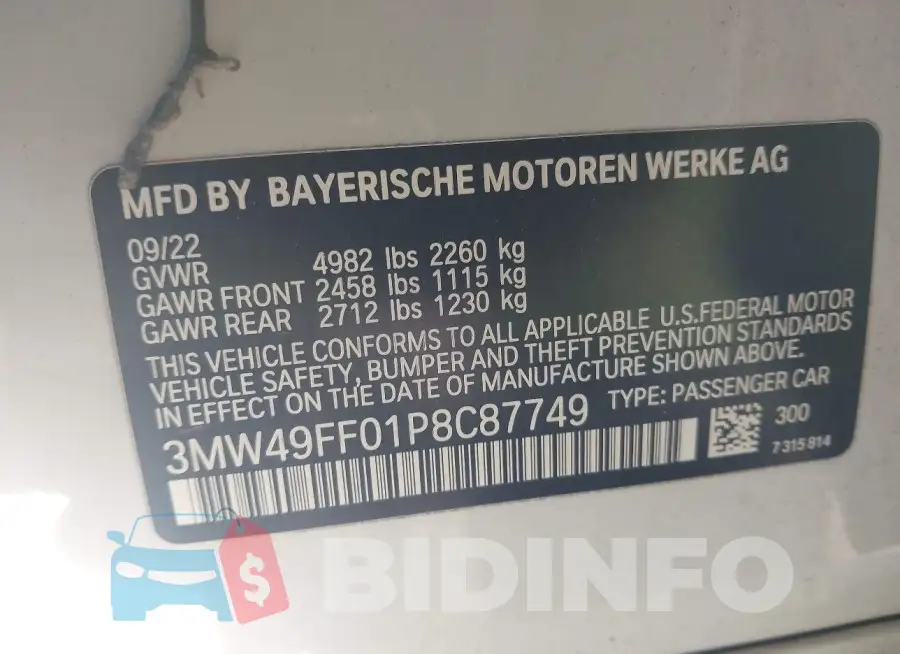 3MW49FF01P8C87749 Photo# 9