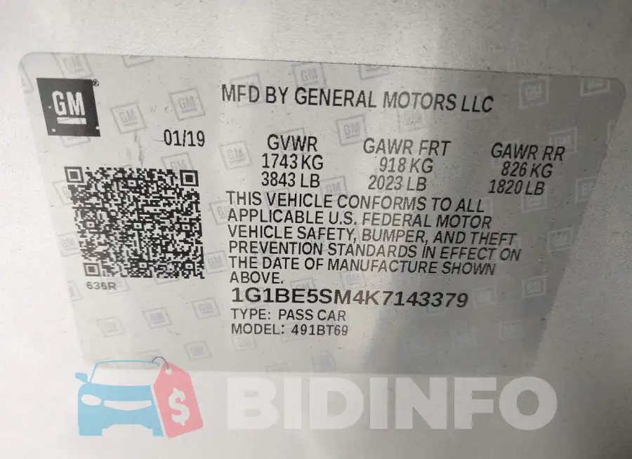 1G1BE5SM4K7143379 Photo# 9