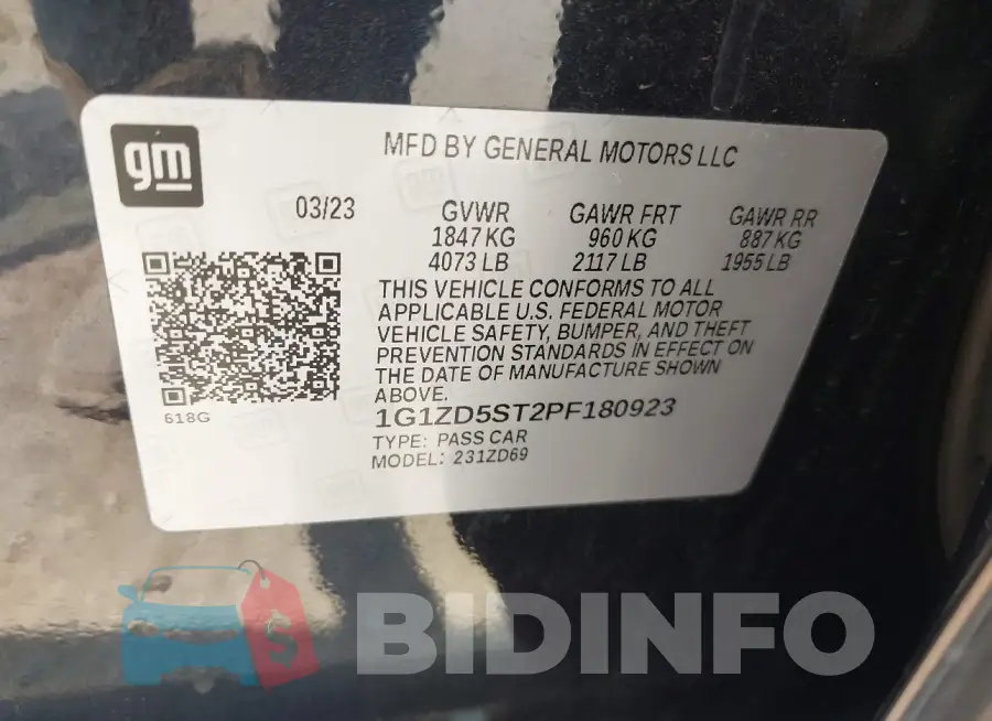 1G1ZD5ST2PF180923 Photo# 9