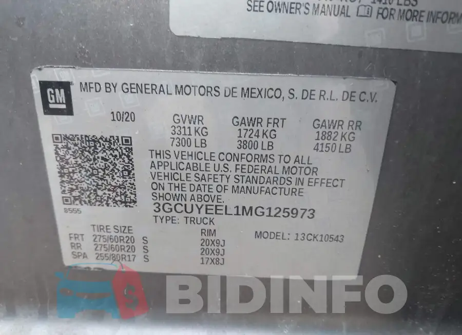 3GCUYEEL1MG125973 Photo# 9