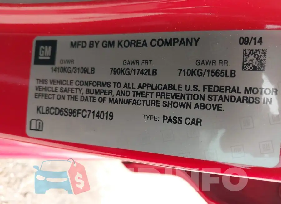 KL8CD6S96FC714019 Photo# 9