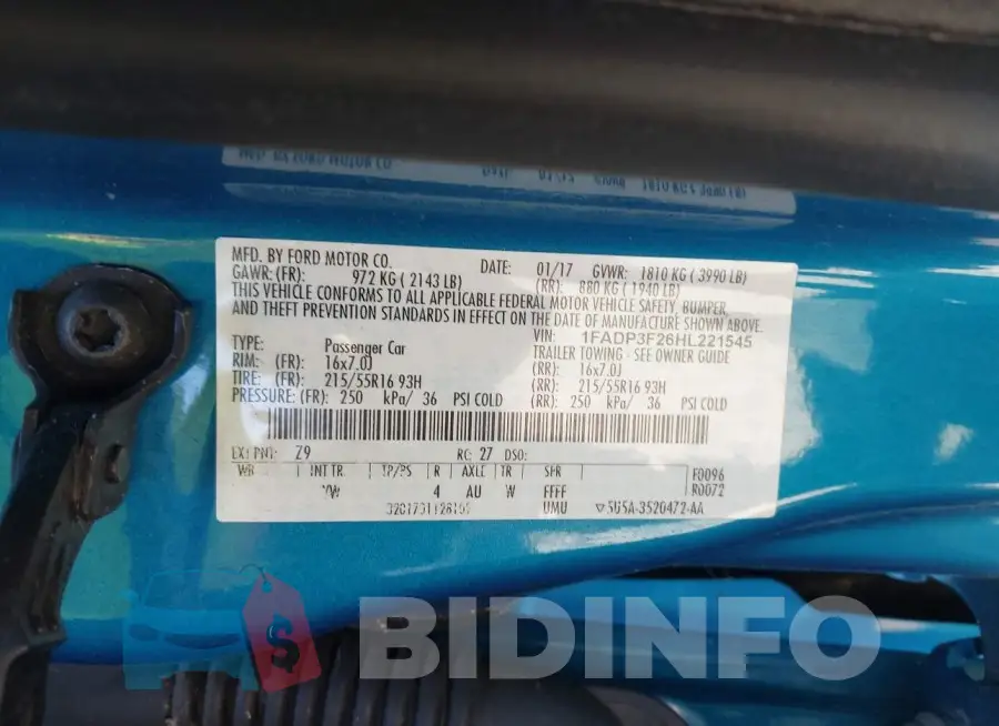 1FADP3F26HL221545 Photo# 9