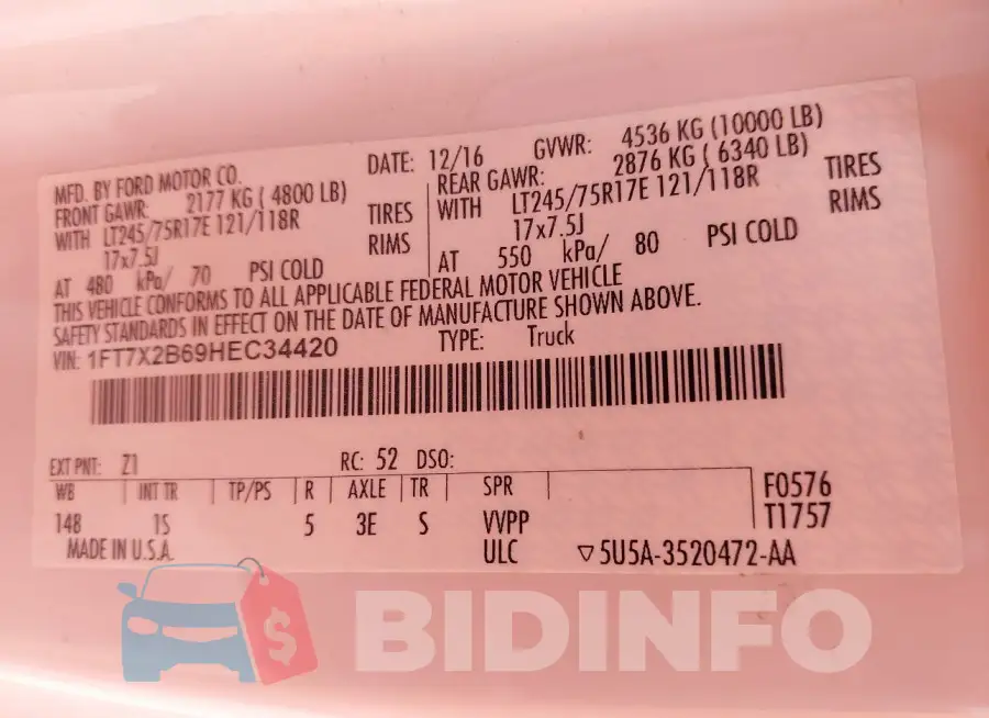 1FT7X2B69HEC34420 Photo# 8