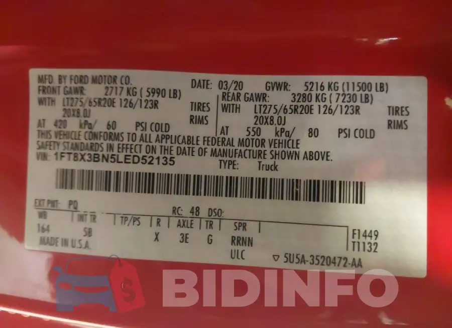 1FT8X3BN5LED52135 Photo# 9