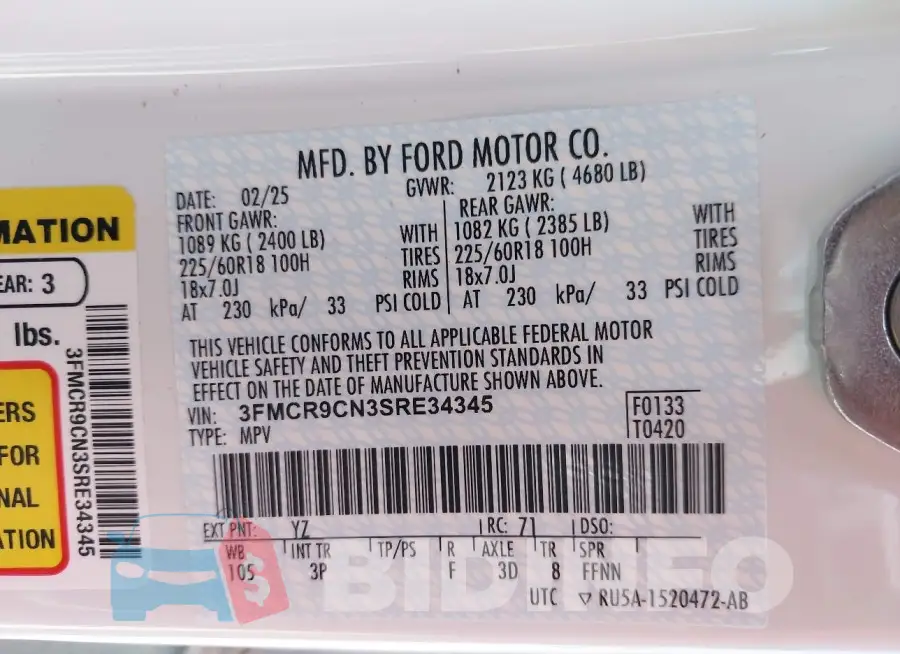 3FMCR9CN3SRE34345 Photo# 9