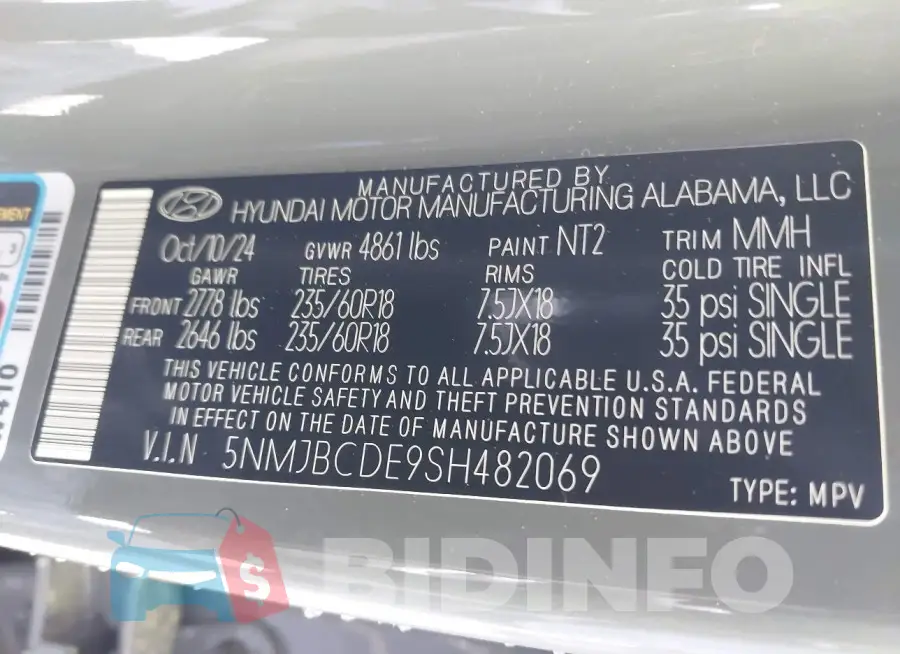 5NMJBCDE9SH482069 Photo# 9