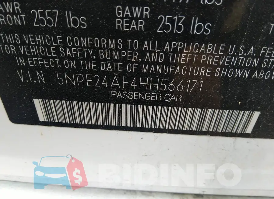 5NPE24AF4HH566171 Photo# 9