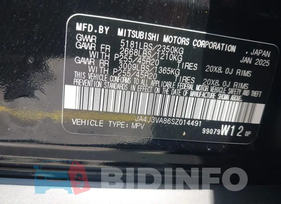 JA4J3VA86SZ014491 Photo# 9