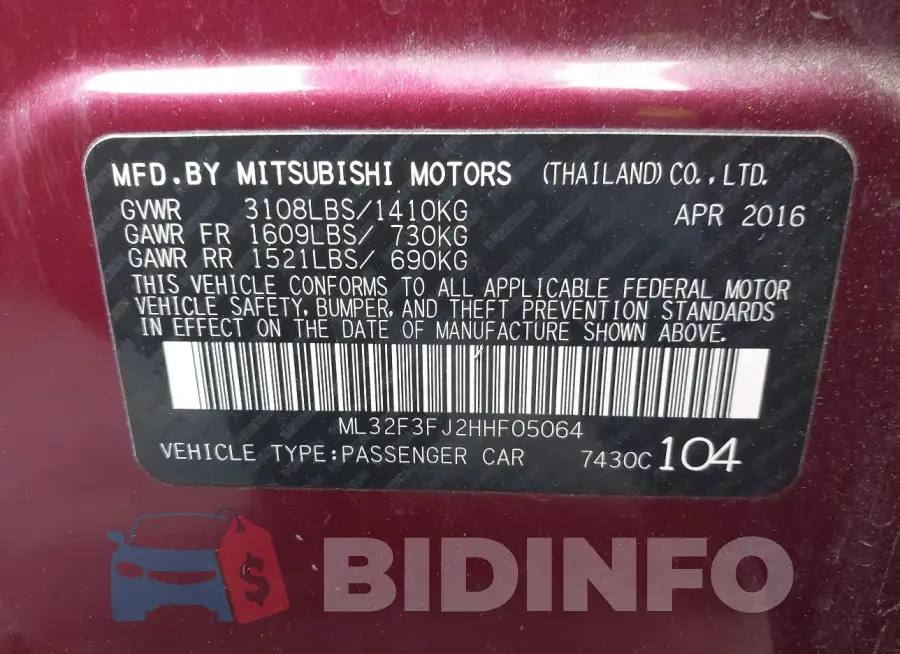 ML32F3FJ2HHF05064 Photo# 9