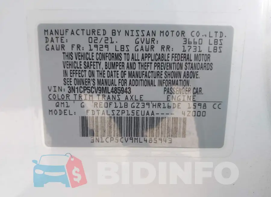 3N1CP5CV9ML485943 Photo# 9