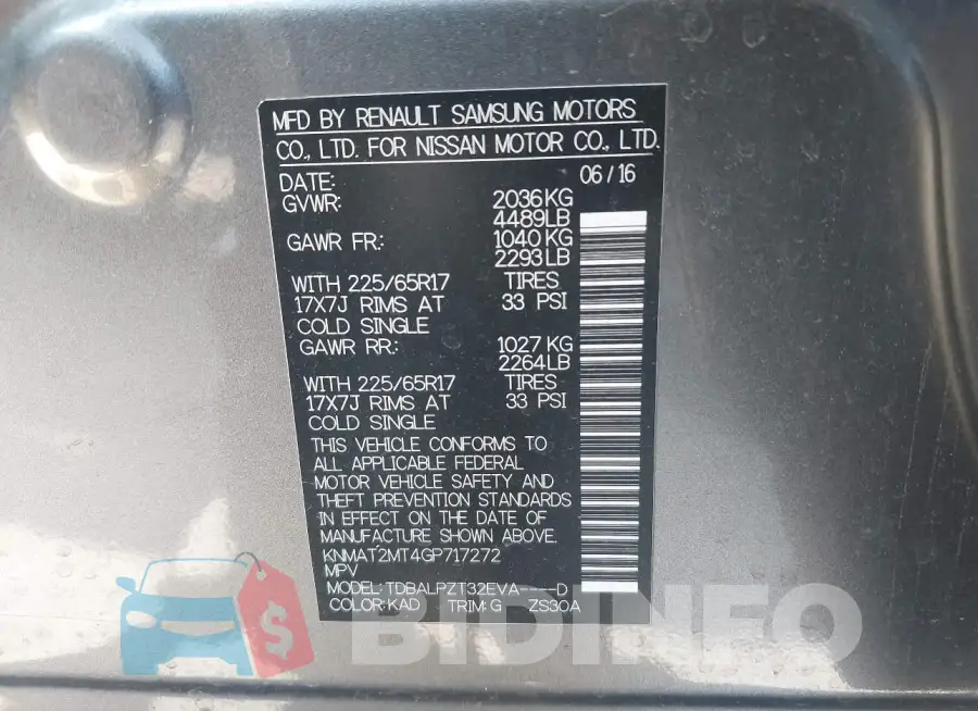 KNMAT2MT4GP717272 Photo# 9