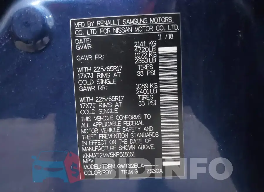 KNMAT2MV5KP518161 Photo# 9