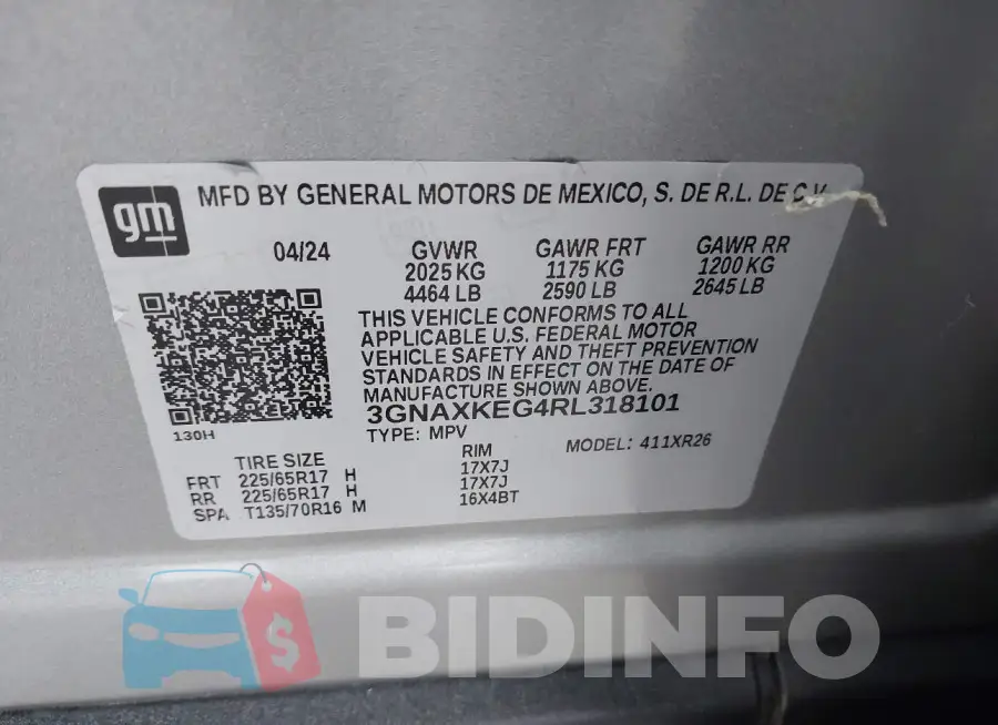 3GNAXKEG4RL318101 Photo# 9