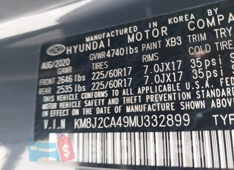 KM8J2CA49MU332899 Photo# 9